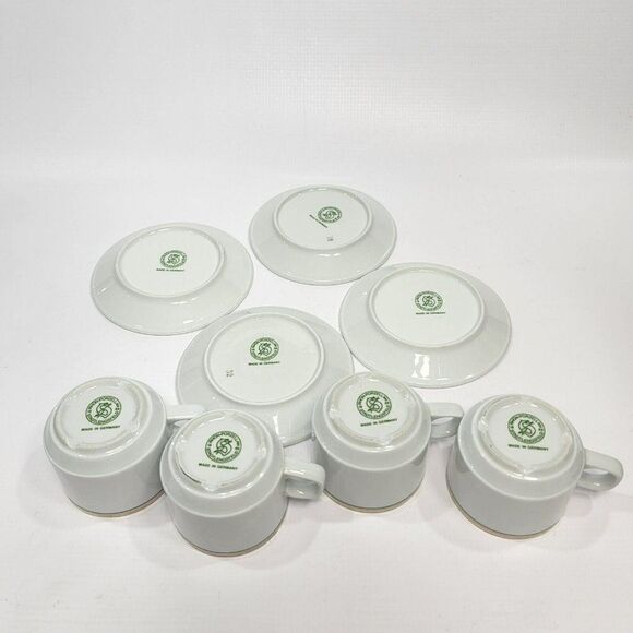 Set of 4  Vintage Stadtlengsfeld Rhon Porcelain Tea Cup & Saucer Germany 1970'S - Picture 8 of 10